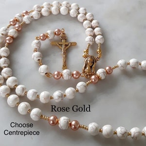 Personalised Rosary Beads,Mother’s Day Gift,First Communion Rosary,Christening Religious,Catholic Necklace,Female Rosary Beads