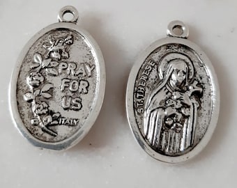 Saint Therese Medal,Patron Saint Medal,Saints Charms,Add your favourite Saint to a personalised Rosary