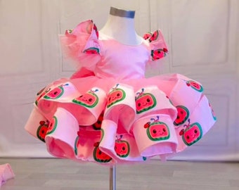 1st First Birthday Baby Girl Tutu Outfit- One Year Old One In A Melon Outfit Romper Headband-1003349