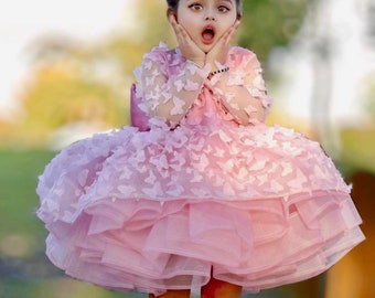 Tenue rose poussiéreuse de bébé fille 1er anniversaire, robe d’anniversaire de bébé fille, fille blush tout-petit, robe d’anniversaire, robe rose premier anniversaire