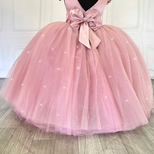 Birthday Pink Dress Flower Girl Dress Dusty Pink Dress Puffy Etsy