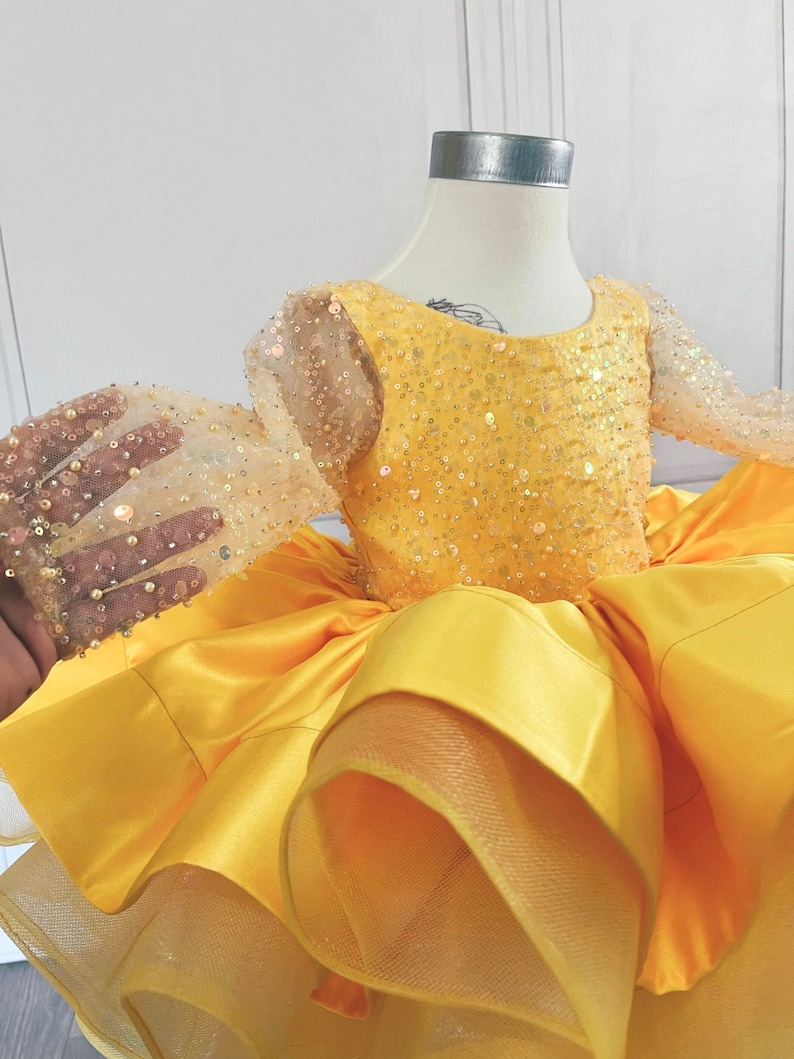 Yellow Baby Girl Dress First Birthday Outfit Toddler Party Etsy