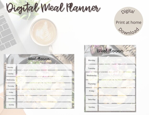 Printable Weekly Meal Planner INSTANT DOWNLOAD Weekly Menu - Etsy