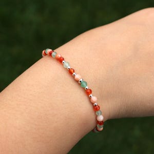Elastic gemstone bracelet, stretch bracelet, RELAXATION lucky bracelet, protection bracelet, aventurine rhodonite agate, faceted 3 mm gemstone