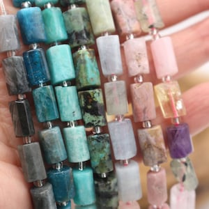 Natural Gemstone Beads Strand, 6-8x9-11 mm AAA Cylinder Gemstone Beads, Natural Stone Beads, Jewelry Making