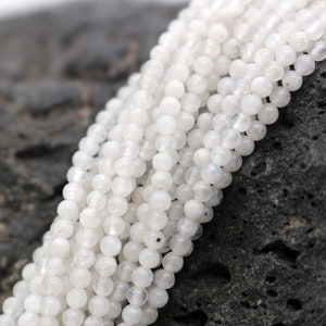 2.5mm 3.5-4mm Natural Moonstone Beads Strand, AAA Smooth Round Gemstone Beads, DIY Jewelry Making