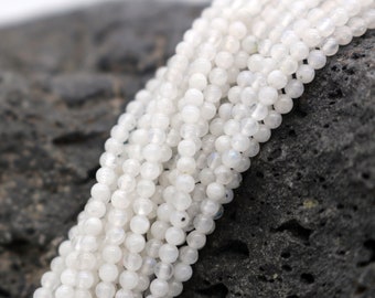 2,5mm 3,5-4mm  Natürliche Mondstein Perlen Strang, AAA Glatte Runde Edelstein Perlen, DIY Schmuckherstellung