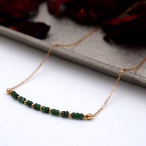 Emerald Necklace, Emerald Necklace, May Birthstone Necklace, Birthday Gift, 14K gold filled, 925 Silver