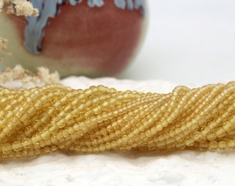 2 mm 3 mm Natural Citrine Beads Strand, AAA Faceted Round Gemstone, DIY Jewelry Making, Gemstone Strands