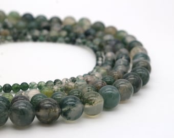Grüne Moosachat-Perlen, 8 Mm, Rund, Naturstein, Zur