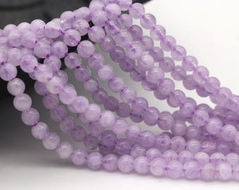 3 mm Natural Lavender Amethyst Bead Strand, Smooth Round Gemstone Natural Stone Beads, DIY Jewelry Making Beads, D62C