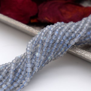 2 mm 2.5 mm 3 mm 4 mm Natural Labradorite Beads Strand, AAA Faceted Round Gemstone Beads
