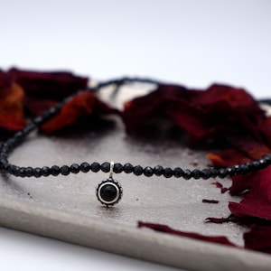 Spinel pearl necklace, spinel gemstone necklace, turquoise pendant, 925 sterling silver pendant