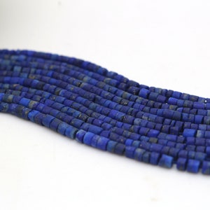 2mm Genuine Lapis Lazuli Heishi Beads, Natural Blue Round Tube Gemstone Beads, 38cm, D51 image 1