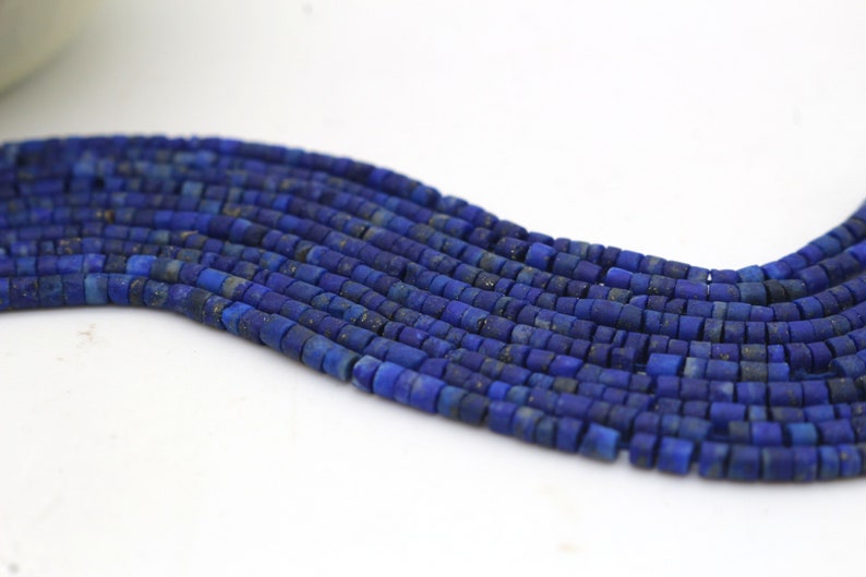 2mm Genuine Lapis Lazuli Heishi Beads, Natural Blue Round Tube Gemstone Beads, 38cm, D51 image 1