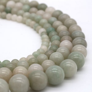 Natural China Mongolia Jade Beads Strand 6 mm 8 mm 10 mm 12 mm, Smooth Round Gemstone Beads