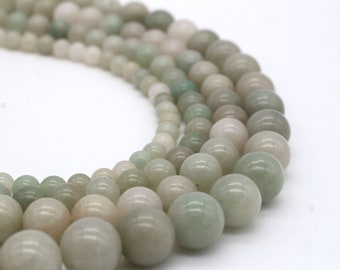 Natural China Mongolia Jade Beads Strand 6mm 8mm 10mm 12mm, Smooth Round Gemstone Beads