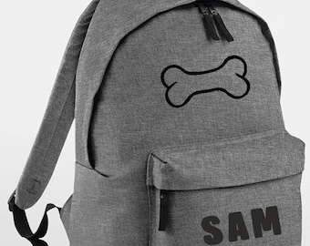 Personalized Dog Backpack Rucksack, Bone Design