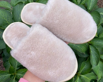 Woman slippers | Sheepskin slippers | Wool Slip-on