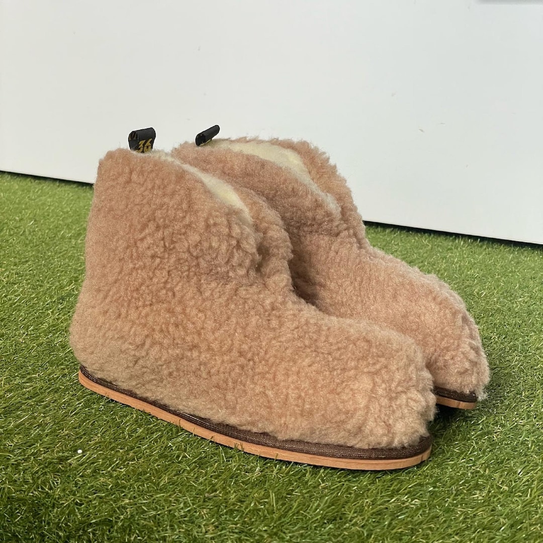 mens fur slippers
