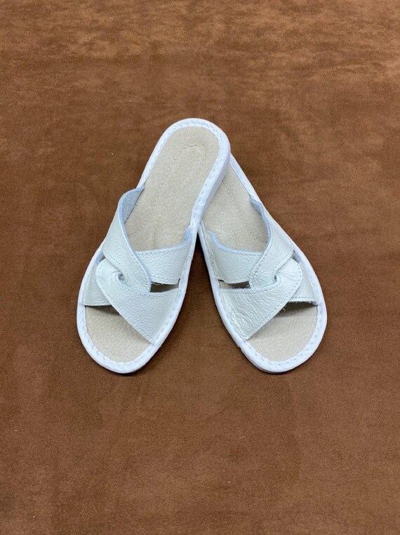 white soled slippers
