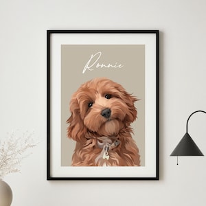 Custom Pet Portrait, Personalised Pet Portrait from Photo, Dog Portrait, Dog Memorial Gift, Pet Wall Art, Dog Lover Gift, Pet Illustration
