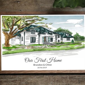 Custom House Portrait House Warming Gift House Portrait New Home Gift House Painting Home Wall Art House Gift Digital Only image 2