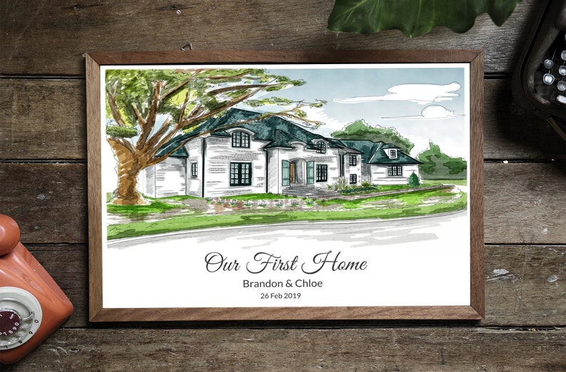 Custom House Portrait House Warming Gift House Portrait New Home Gift House Painting Home Wall Art House Gift Digital Only image 2