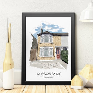Benutzerdefinierte Haus Portrait - Haus Erwärmung Geschenk - Haus Portrait - neue Haus Geschenk - Haus Malerei - Home Wall Art - Haus Geschenk - digital nur