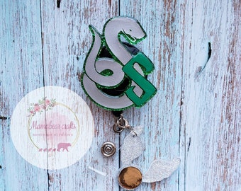 Draco Malfoy badge reel Harry Potter Slytherin retractable ID holder nurse teacher student tech gift idea Country Bear Crafting