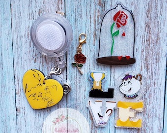 Beauty and the Beast Inspired Interchangeable Badge Reel or Permanent Pin