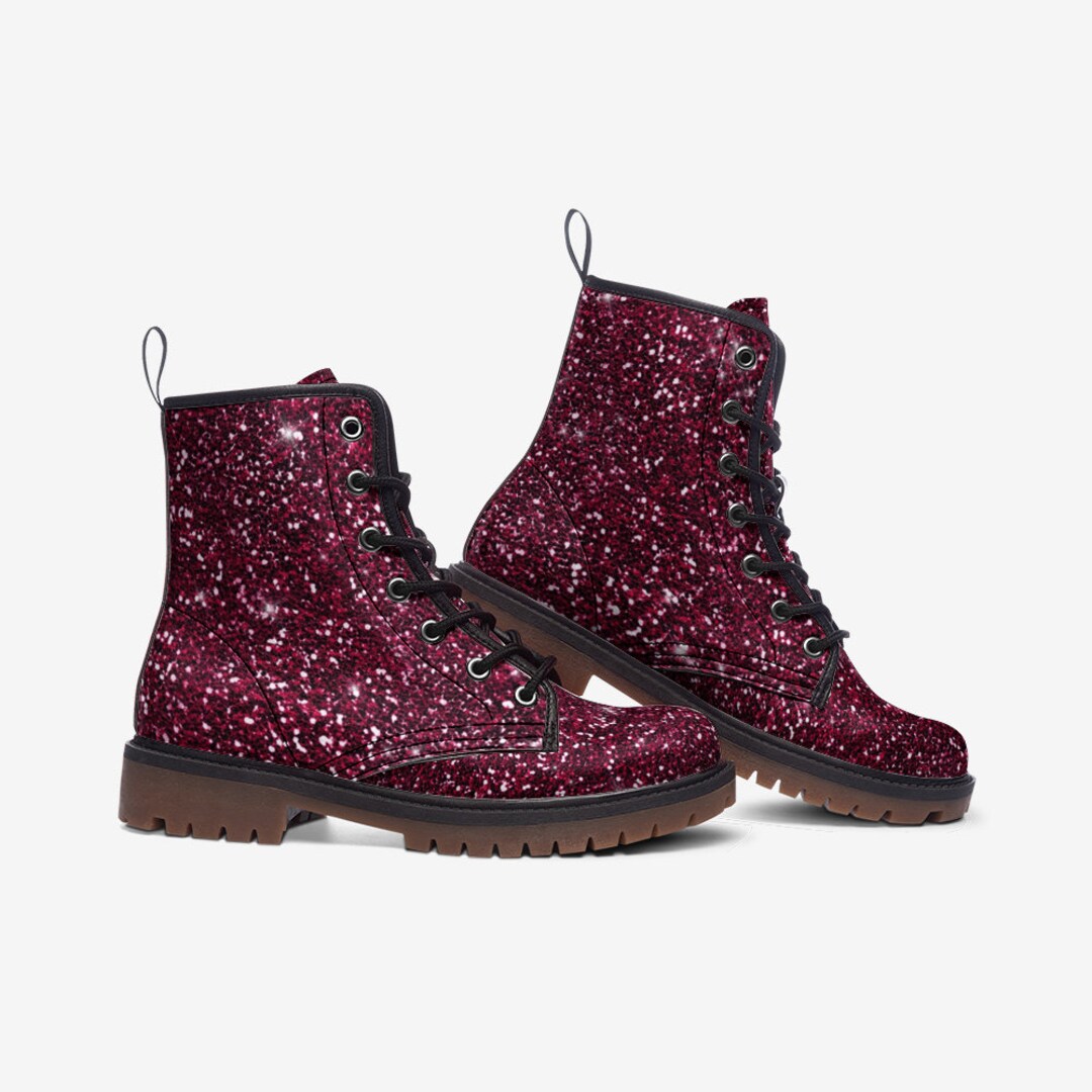 Cute Pink Glitter Boots Vegan Leather Girls Boots Etsy
