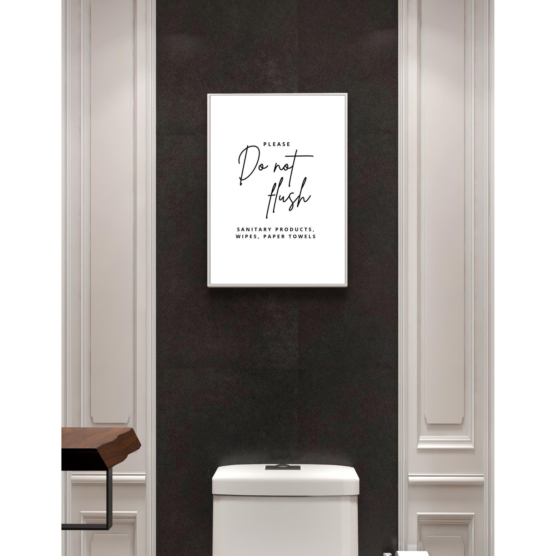 Airbnb Do Not Flush Toilet Bathroom Sign, Editable Airbnb Sign, Bathroom, House Rules, VRBO ...