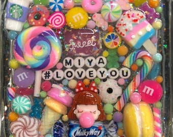 Personalized Stash Jar, Reward Candy Jar, Candy Stash Gift, Jar of candy, bestie candy gift, colorful candy jar, glass candy jar with lid