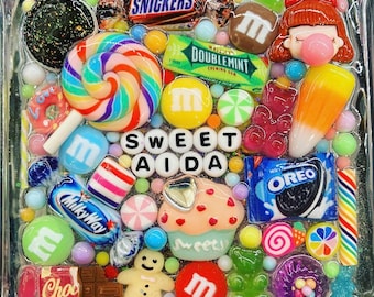 Personalized Stash Jar, Easter Candy Jar, Candy Stash Gift, Jar of candy, bestie candy gift, colorful candy jar, glass candy jar with lid