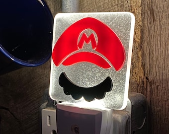 Mario Night Light – Auto Sensor Plug-In – Nintendo Game Room Decor – Fun Gift for Kids or Gamers