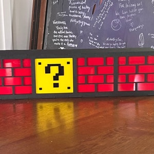 Extra Große 4-Brick Mario Bros Lampe - 23 Zoll Holz & Acryl - Wand oder Deckenhalterung - Spielzimmer Dekor - UL Cord - Kein Papier!