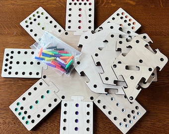 Premium Modular Fast Track Game – 3 to 8 Player Aggravation Set – Maple Wood with Pegs – Custom Game Night Board – Expandable Play