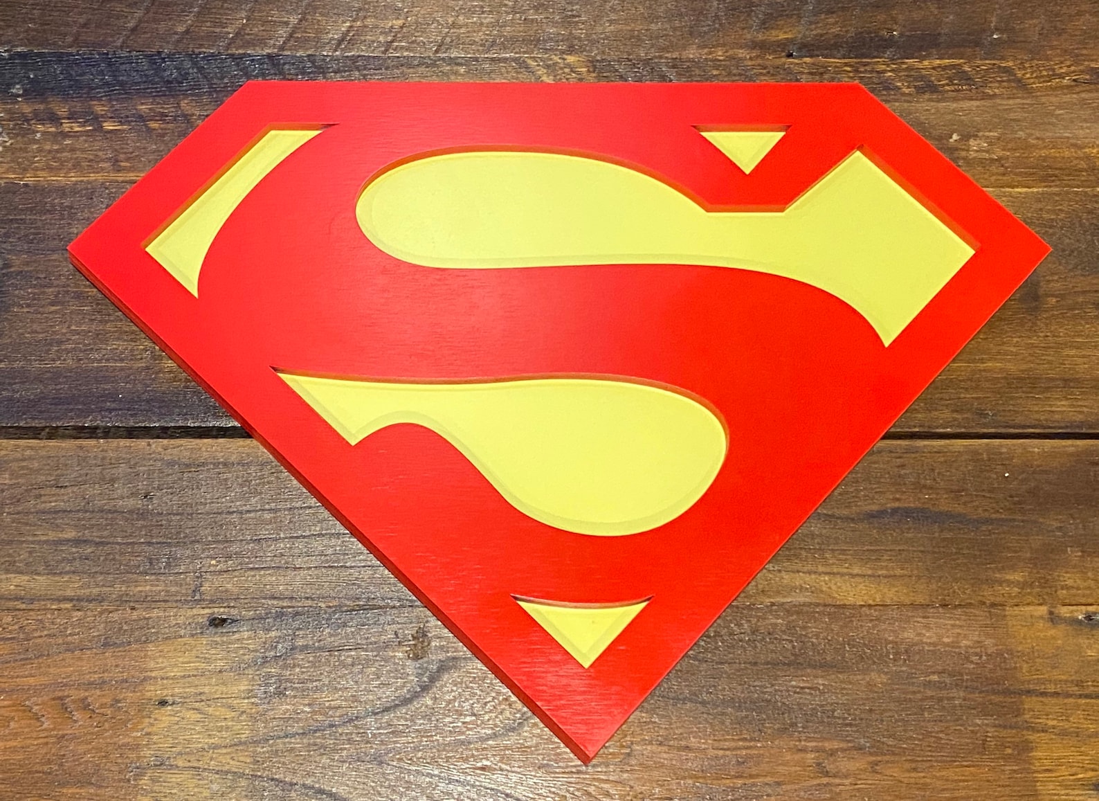 Superman chest emblem logo Red and Yellow Classic Christopher  Etsy