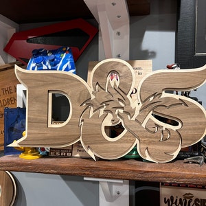 CUSTOMIZED wedding gift with your Initials! D&D Dungeons and Dragons emblem artwork Gameroom geek decor game room fun Wood dnd