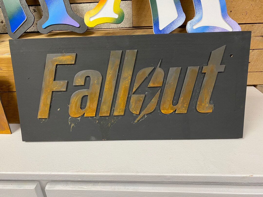 Fallout Inspired Distressed Vault Style Rusted Look Wall Art 10