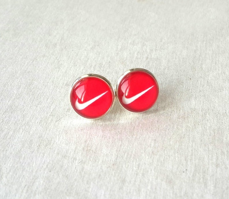 Swoosh sport earrings studs Etsy