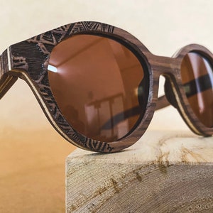 Gafas de sol de madera hechas a mano, gafas de madera, monturas graduadas de madera, gafas personalizadas, gafas grabadas en madera, madera auténtica, gafas de sol vintage