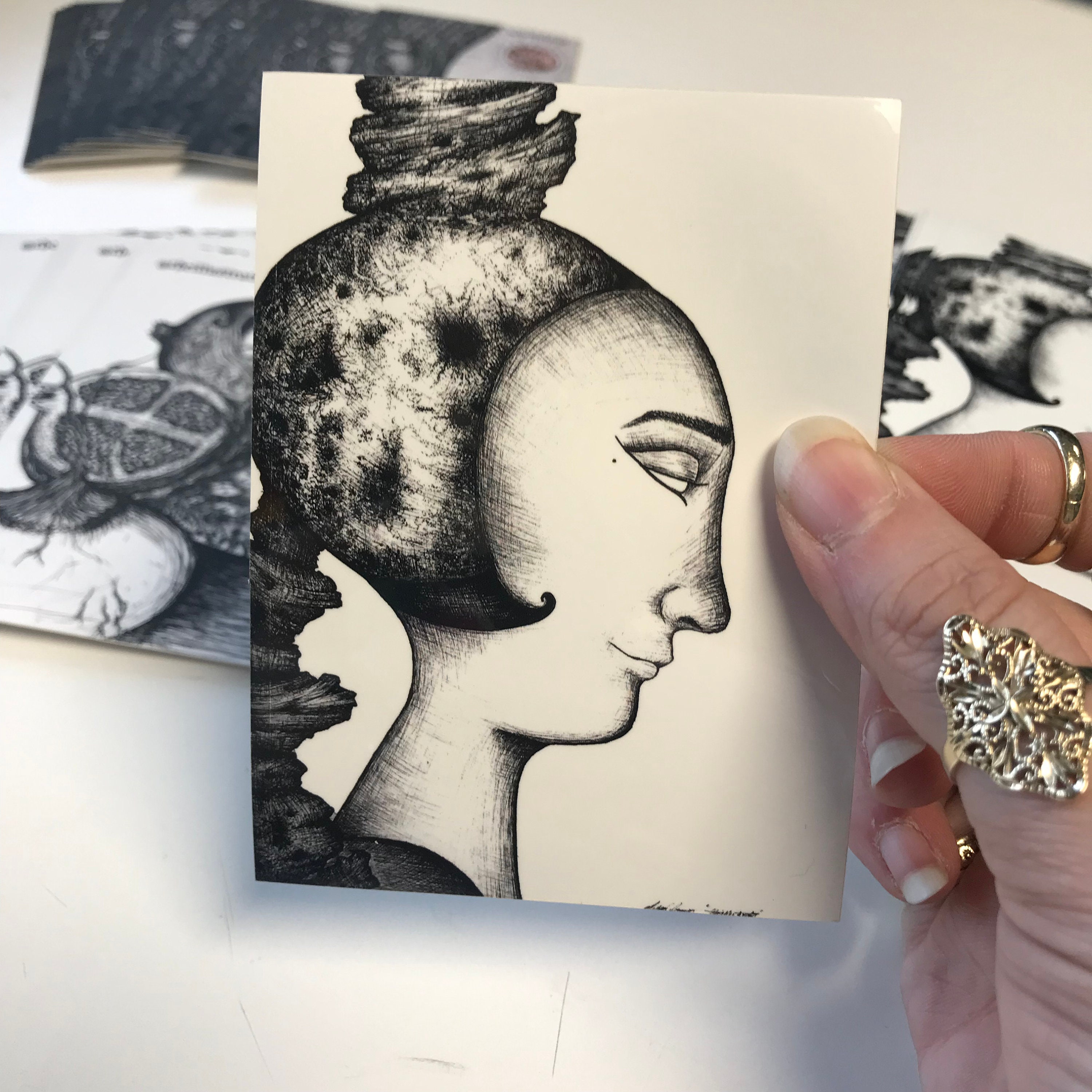 Moon Goddess Mona vinyl Sticker - Etsy