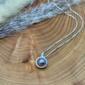Chain, chain pendant, forged, goldsmith, freshwater pearl, pearl, freshwater cultured pearl, silver, handmade