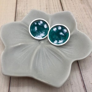 Enamel, enamel work, earring, stud earrings, silver, silver jewelry, goldsmith, handmade, handmade, sea