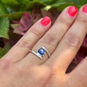 Sapphire, gemstone, silver, 585 yellow gold, gold, ring, silver ring, statement, statement ring, healing stone, goldsmith