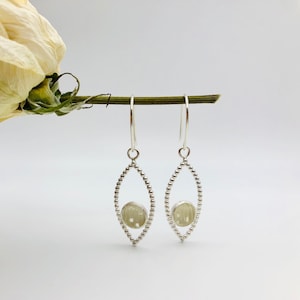 Earrings, ear hooks, yellow, citrine, forged, goldsmith, handmade, silver, silver jewelry, gemstone, healing stone