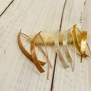 Gold, rose, silver, earrings, ear hooks, gold-plated, gold-plated, silver, silver jewelry, forged, goldsmith, handmade