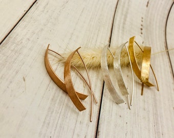 Gold, Rose, Silber, Ohrringe, Ohrhaken, goldplattiert, vergoldet, Silber, Silberschmuck, geschmiedet, Goldschmiede, Handmade